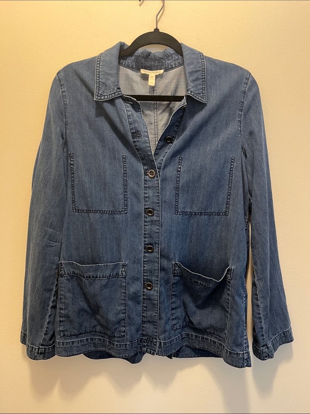 Eileen Fisher Medium Blue Denim Shirt Jacket